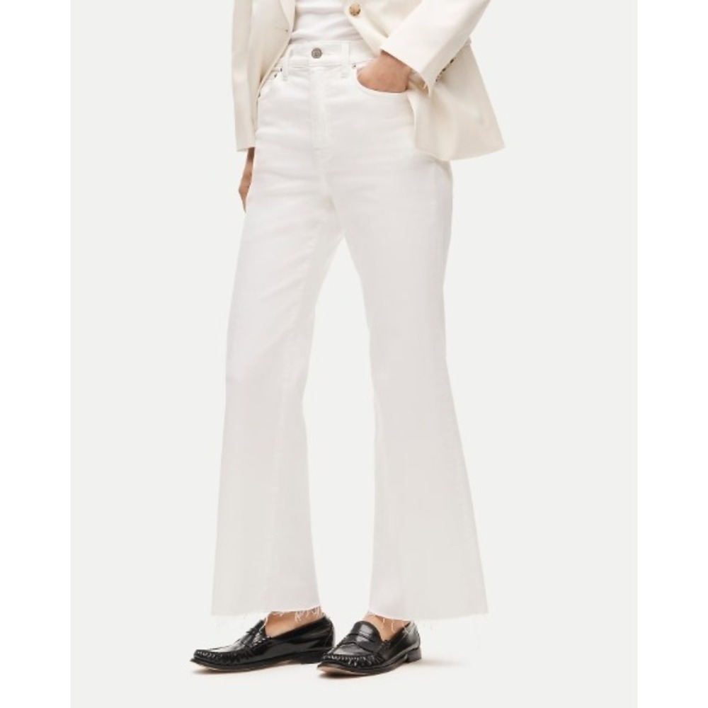 J.Crew Charley Kickout Crop Jeans 25 White Coastal Preppy Workwear